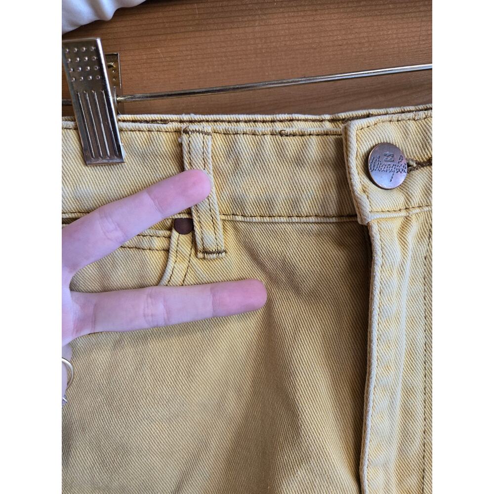 Wrangler Jean Short Billabong Yellow High Waisted Cowgirl Shorts Raw Hem 25 Y2K - Picture 7 of 8